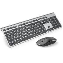 Rechargeable Wireless Keyboard Mouse- 2.4G Full Size Thin Wireless Keyboard And  - £57.54 GBP