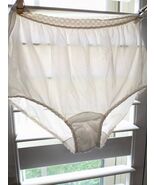 Vintage Carole granny Panties bikini Nylon lace trim sz 7 semi sheer car... - $27.00