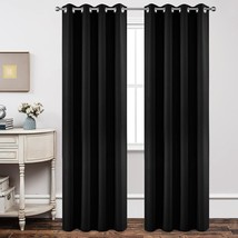 Joydeco Blackout Curtains 108 Inch Length 2 Panels Set, Thermal, Black). - £37.10 GBP