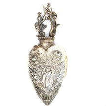 Vintage Hallmarked Sterling B Handmade Art Nouveau Heart Vase Rare Brooch - £136.28 GBP