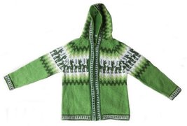 Alpakaandmore Unisex Child Hooded Inca Cardigan Alpaca Design Alpaca Wool (- 6 Y - £44.58 GBP