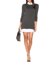 Bailey 44 Cher Knit Dress Size S Gray Wool Blend Removable Collar Lightweight - £15.58 GBP