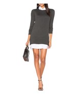 Bailey 44 Cher Knit Dress Size S Gray Wool Blend Removable Collar Lightweight - $19.80