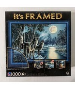 IT&#39;S FRAMED Jigsaw Puzzle 1000 pc MOONSTRUCK Wolf Pack Full Moon 22&quot; x 31&quot; - £15.57 GBP