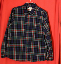 LL Bean Flannel Relax Fit Shirt Mens XL Blue Green Red Black Tartan Plai... - €16,68 EUR