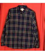 LL Bean Flannel Relax Fit Shirt Mens XL Blue Green Red Black Tartan Plai... - $359.94 MXN