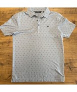 TravisMathew Chancellor Mens S Golf Polo Gray Geometric Preppy Lightweight - $39.21 CAD
