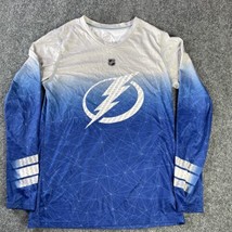 Tampa Bay Lightning Kids Large 14-16 Long Sleeve T-shirt Bolts NHL Blue Logo - £6.99 GBP