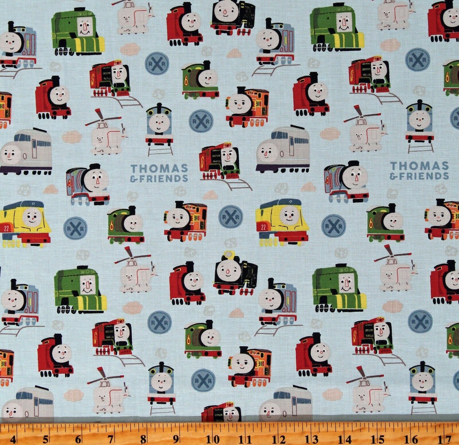 Cotton Thomas the Tank Engine Thomas &amp; Friends Fabric Print by Yard D386.46 - $14.95