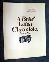 A Brief Leica Chronicle since 1913 pamplet / brochure  - $1.75