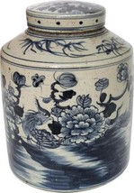 Tea Jar Service Items Vase Bird Floral Motif Flower Small Ceramic Handmade - £221.09 GBP