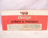 1968 DODGE OPERATING INSTRUCTIONS OWNERS MANUAL POLARA MONACO &amp; REVISED ... - £17.59 GBP