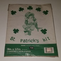 VTG St Patricks Day Kit 9x12 Green Construction Paper Pattern Idea Woolworth NOS - £15.54 GBP