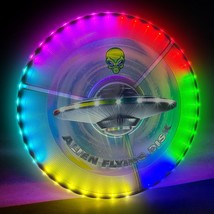 Glow in The Dark LED Flying Disc- 38 RGB LED Lights, 7+5 Light Up Modes, Recharg - $19.79