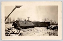 RPPC Train Wreck Man With Caboose Illinois Central Real Photo Postcard B32 - £11.76 GBP