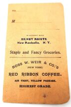 Vtg Advertising Notebook Red Ribbon Coffee Ross Weir &amp; Sons Staple Fancy... - $12.00