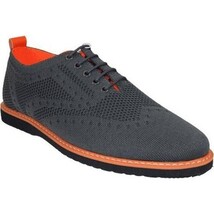 Men Comfort Casual Knit Fabric Wingtip Lace Sneaker Shoes #FRESHORT Gray image 6
