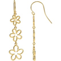 Authenticity Guarantee 
14k Yellow Gold Flower Dangle Earrings - £686.57 GBP