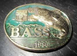 Vintage BASS Belt Buckle 1986 Bass Member GAB Chicago Limited Edition USA - $23.99