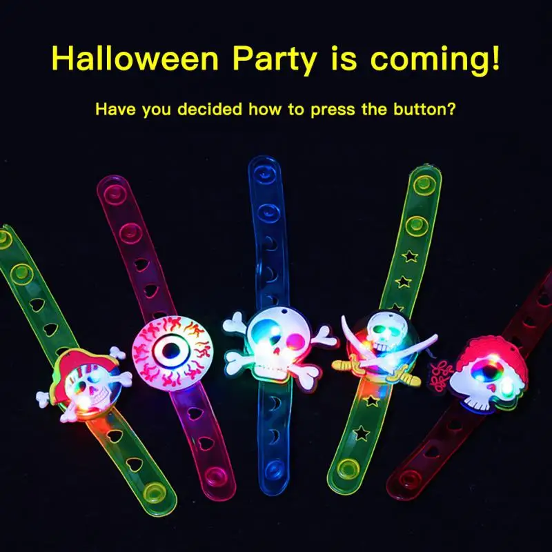 Play 12PCS Halloween Decoration Luminous Watch A LED Wrist SA Cartoon Novelty Si - £26.54 GBP