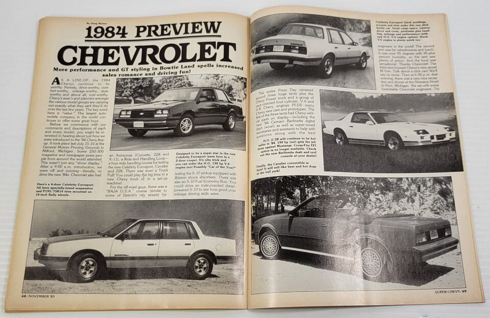 PV) Super Chevy Magazine November 1983 Volume 11, Issue 11 Camaro Corvette Item image 13