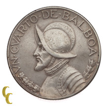 1930 Panama 1/4 Balboa Silver Coin in XF, KM# 11.1 - £28.97 GBP