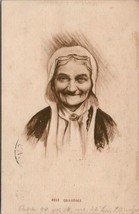 Grandma Old Woman Artist GFJ Sketch Drawing Type 1910 to Woodburn IN Postcard U4 - £9.55 GBP