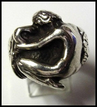 Vintage Elegant Sterling Silver Art Nouveau Bathing Nude Ring 20.2 grams - £117.68 GBP