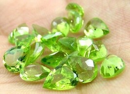 14.3CT 20PC Lotto Naturale Peridoto Verde Pera 7X5MM Sfaccettato Gemme - £32.54 GBP