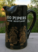 100 Pipers fro Scotland Blended Scotch Whisky Ceramic Pitcher Seagram 20 oz - $32.62