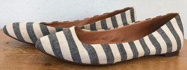 Madewell Blue White Nautical Stripe Fabric Canvas City Ballet Flats Shoe... - $79.99