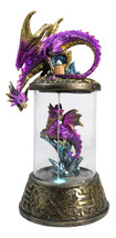 Purple Dragon Guarding Hatchling Celtic Knot Canister Backflow Incense Burner - £32.75 GBP