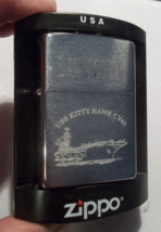 Zippo  Lighter in Original Case U.S.S. Kitty Hawk CV-63  Two Sided Navy ... - £15.56 GBP