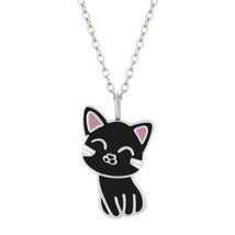 Black Cat Necklace 925 Sterling Silver - £14.93 GBP