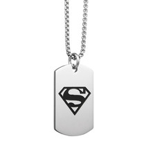 European and American Bar Hip Hop Fashion Accessories Superman Military Necklace - £6.50 GBP