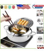 11-Inch Stainless Steel Tempura Fryer Pot with Lid - Safe &amp; Durable Design - $100.33 CAD