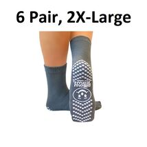 6 Pair NON SKID Hospital Slipper Socks Single Tread Unisex Adult 2X-Larg... - $21.53