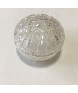 Vintage glass vanity dresser powder jar with glass lid  Hollywood regency  - $32.62