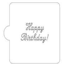 Happy Birthday Italic Font Stencil for Cookies or Cake USA Made LS9083 - $3.99