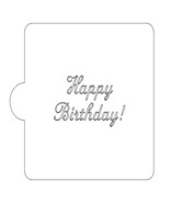 Happy Birthday Italic Font Stencil for Cookies or Cake USA Made LS9083 - $3.99