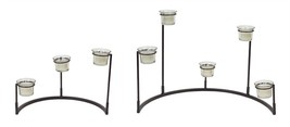 Multi-Level Votive Candle Holder Stand (Set of 4) 12&quot;H, 8.25&quot;H Metal/Glass - £42.22 GBP