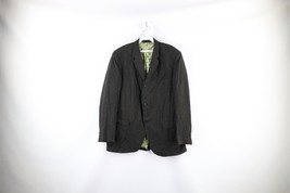 Vintage 60s Streetwear Mens 42R Wool 3 Button Suit Coat Sport Jacket Bla... - $59.35