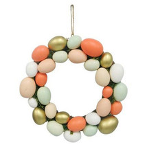 Threshold 13&quot; Decorative Pastel Gold Easter Egg Wreath Decor New with Tags - £11.95 GBP