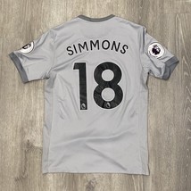 Manchester United Football Shirt #18 Simmons Jersey Soccer Gray Adidas Size L - £27.69 GBP