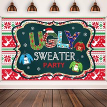 Ugly Sweater Party Supplies Large Fabric Red And Green Ugly Xmas Sweater Party B - £18.07 GBP