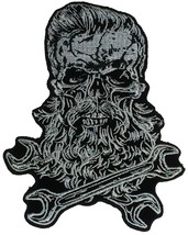 Bearded Skull W/Wrenches Patch Medium Sized - Veteran Owned Business - £6.98 GBP