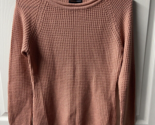 Ambiance Apparel Waffle Knit Coral Colored Long Sleeve Pullover Sweater - $12.21