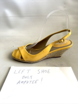Cole Haan Amputee Yellow Patent Leather Slingback Wedge Sandal Heel 7 B ... - $17.94