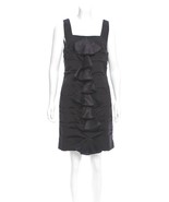 Alice + Olivia Dress Size 10 Black Silk, Pleated, Ruffled, Above Knee Le... - £70.14 GBP