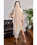 Double beige wedding veil 2 layer wedding veil 90/150cm (35/59'' ) with a comb - $25.66